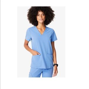 Figs Casma Three Pocket Scrub Tops- ceil blue